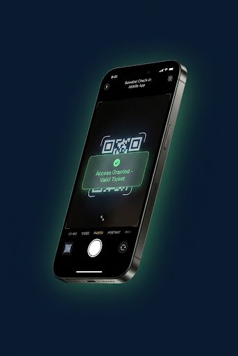 Bawabat check-in app showing a successful QR scan